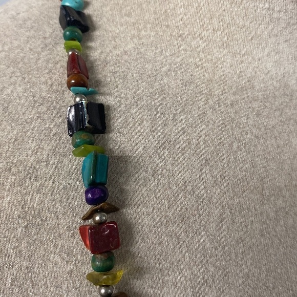 HANDMADE CHEROKEE NATION BEADED MUKTI STRING ASSORTED GEMSTONES W/SILVER CLASPS - Picture 7 of 7